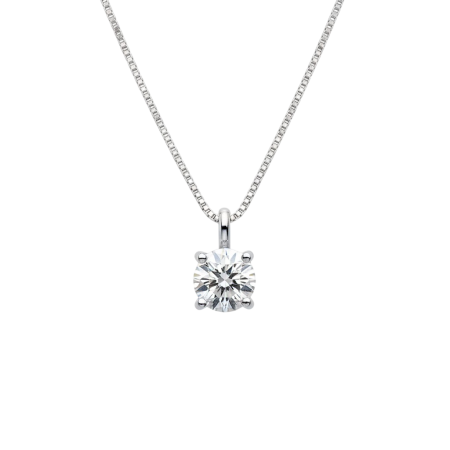 Pendentif diamant or blanc 18k